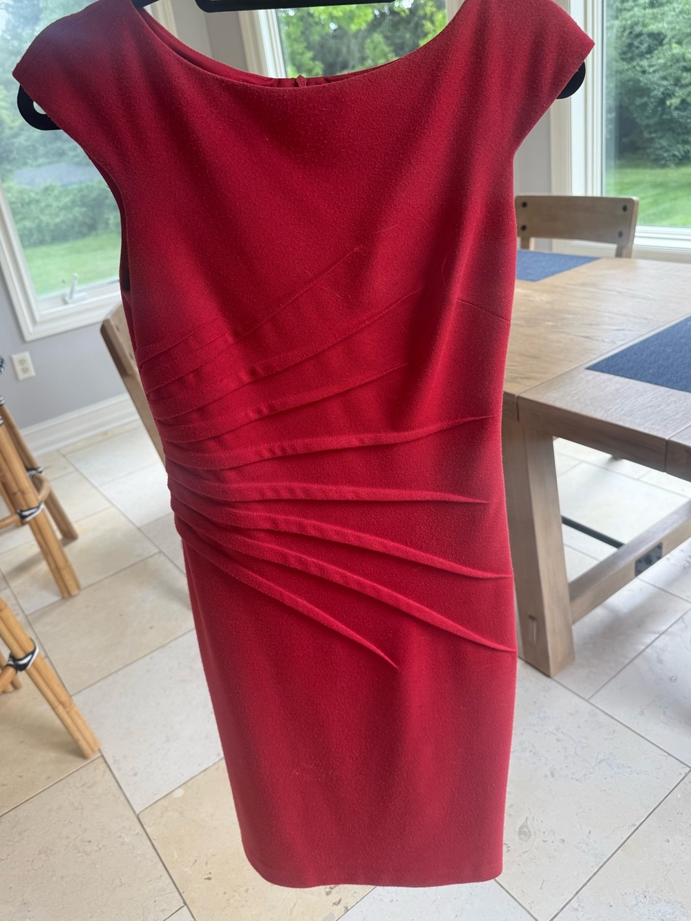 David Meister Cap Sleeve Red Sheath Dress - Women - Picture 3 of 5